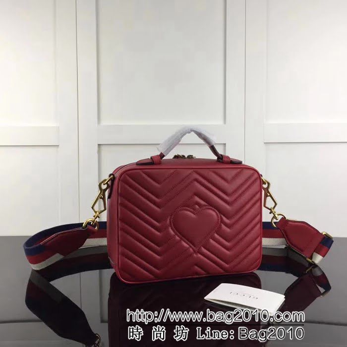 GUCCI古馳頂級原單 新款 專櫃品質 實物實拍 498100 大紅全皮 鏈條單肩斜挎包 HY1016